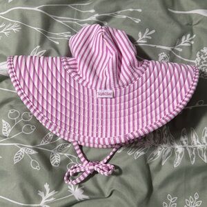 RuffleButts Baby/Toddler Girls UPF 50+ Sun Protective Wide Brim Swimwear Sun Hat